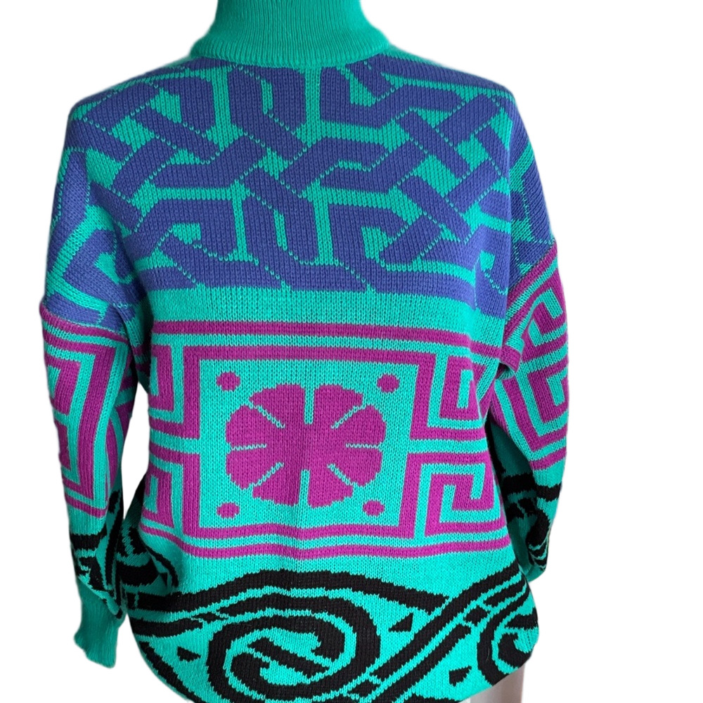 Vintage 80's Jeff Laurent Geometric Pattern Sweater